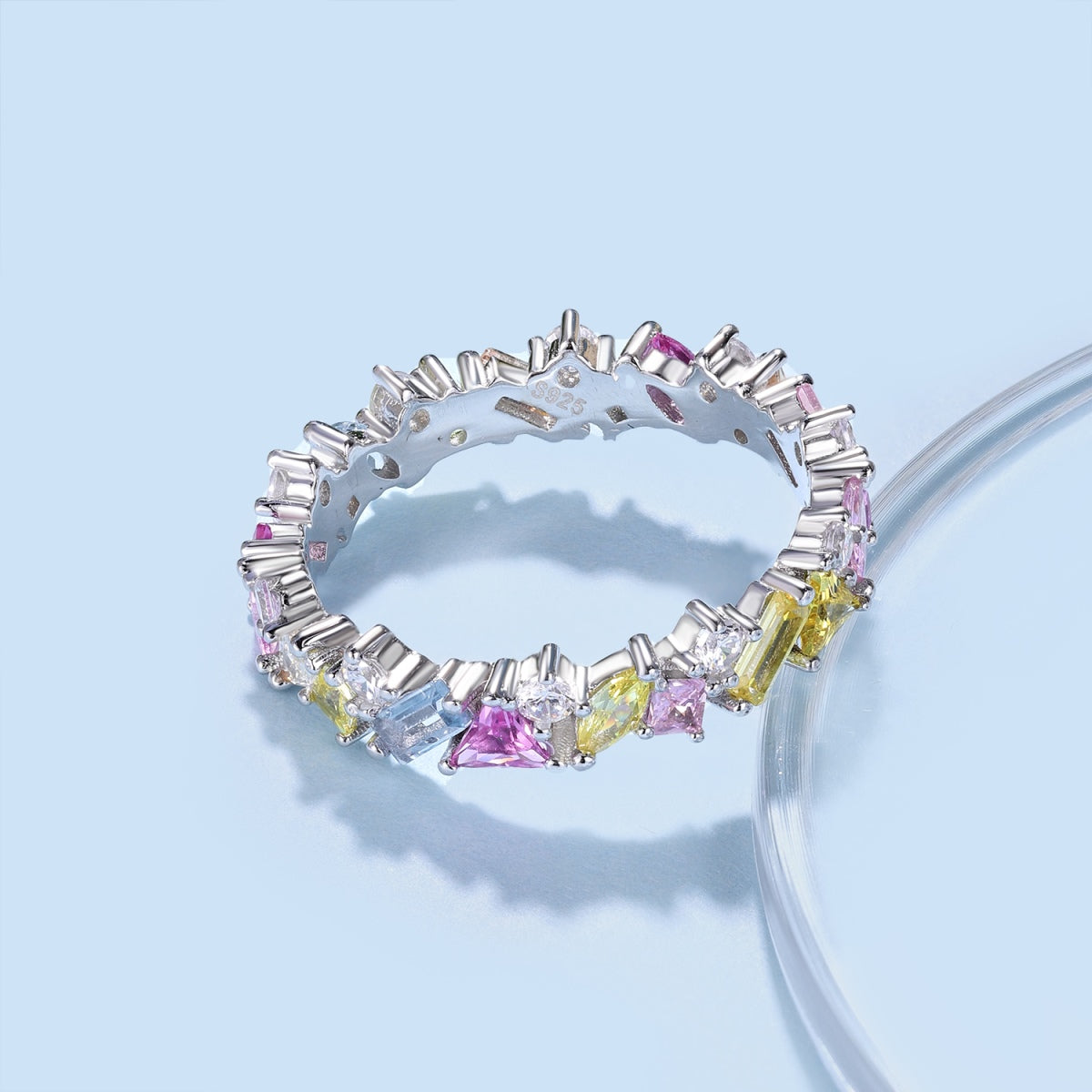 [ELAN LUXE]Dazzling Polychromatic Multi cut Daily Ring