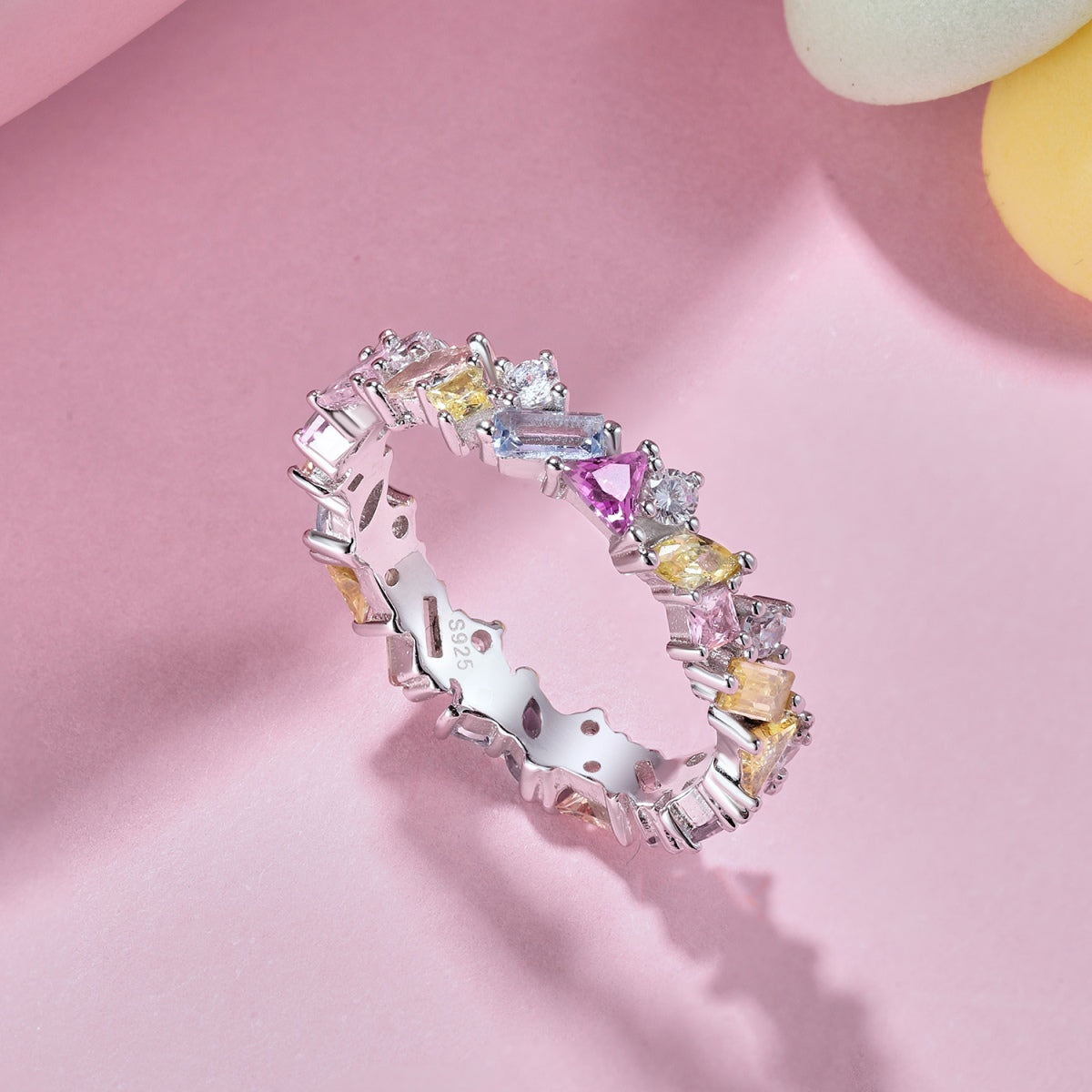 [ELAN LUXE]Dazzling Polychromatic Multi cut Daily Ring