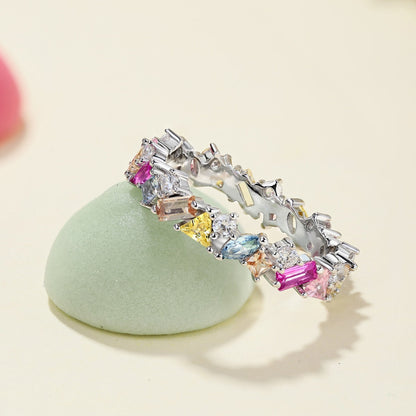 [ELAN LUXE]Dazzling Polychromatic Multi cut Daily Ring
