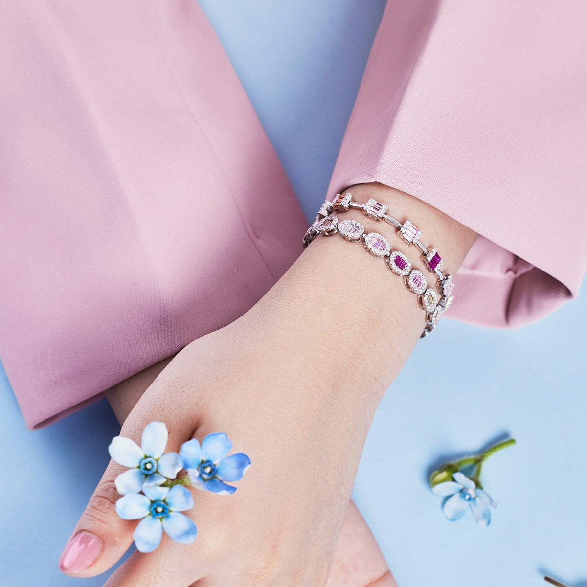 [ELAN LUXE]Dainty Charming Emerald Cut Daily Bracelet