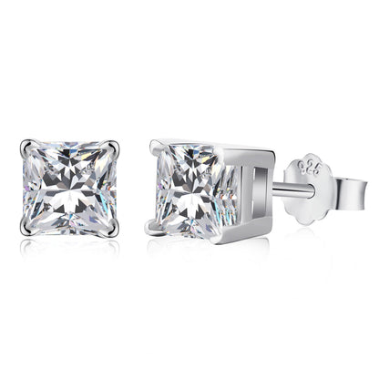 [ELAN LUXE]1.0 Carat Radiant Princess Cut Wedding Earrings