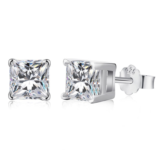 [ELAN LUXE]1.0 Carat Radiant Princess Cut Wedding Earrings