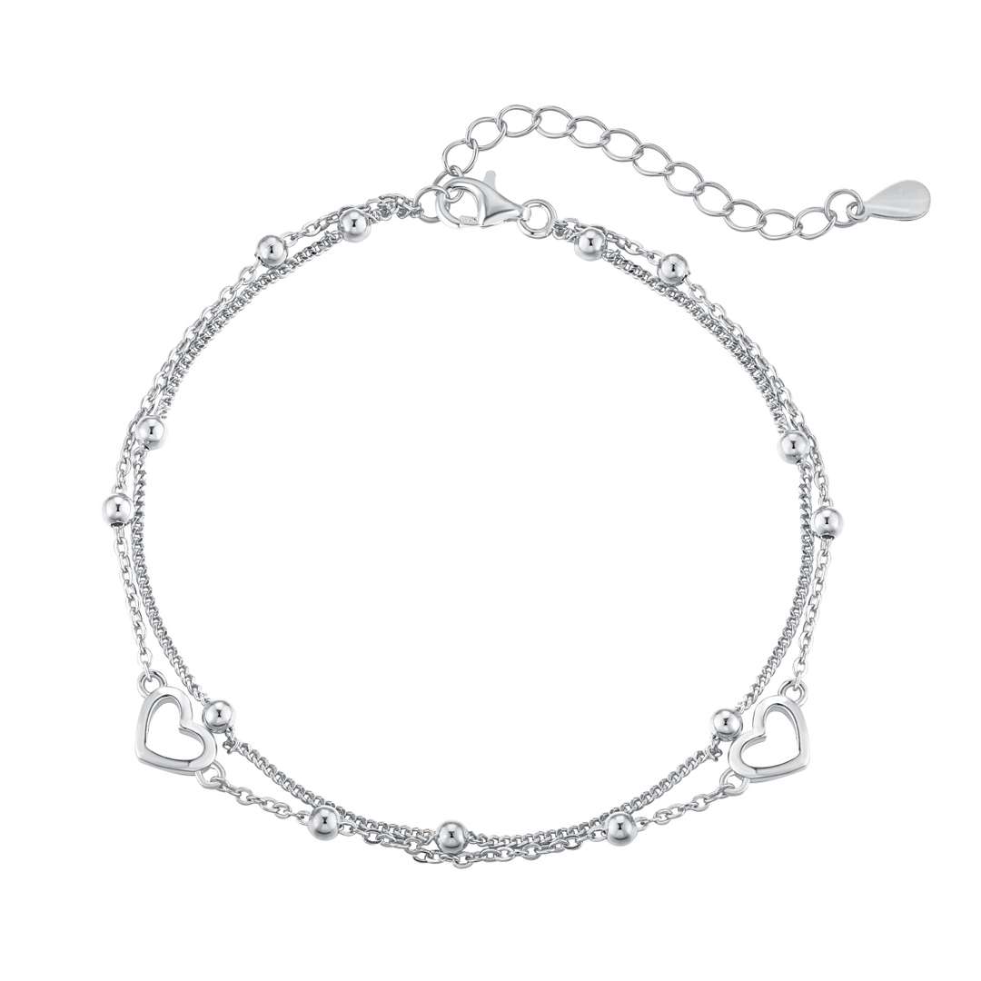 [ELAN LUXE]Dainty Double Layer Love Heart Bracelet