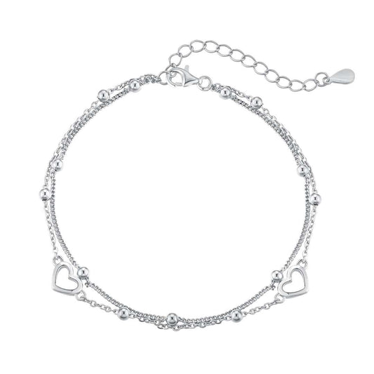 [ELAN LUXE]Dainty Double Layer Love Heart Bracelet