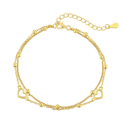 [ELAN LUXE]Dainty Double Layer Love Heart Bracelet