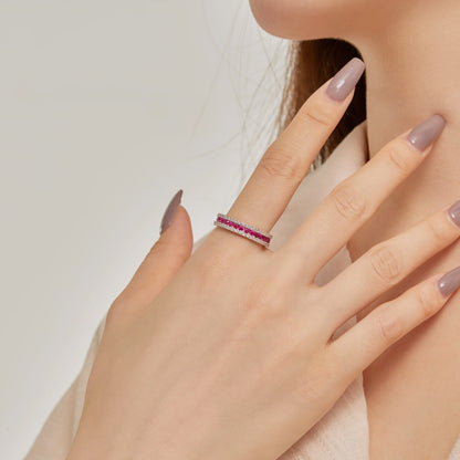 [ELAN LUXE]Delicate Colorful Round Cut Daily Ring