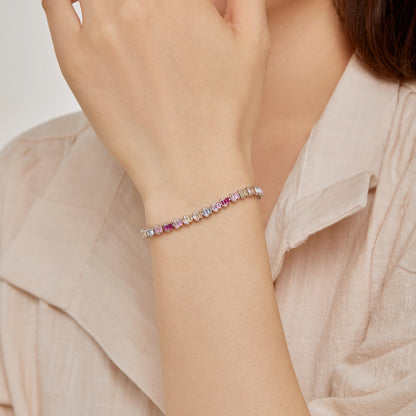 [ELAN LUXE]Delicate Colorful Emerald Cut Party Bracelet