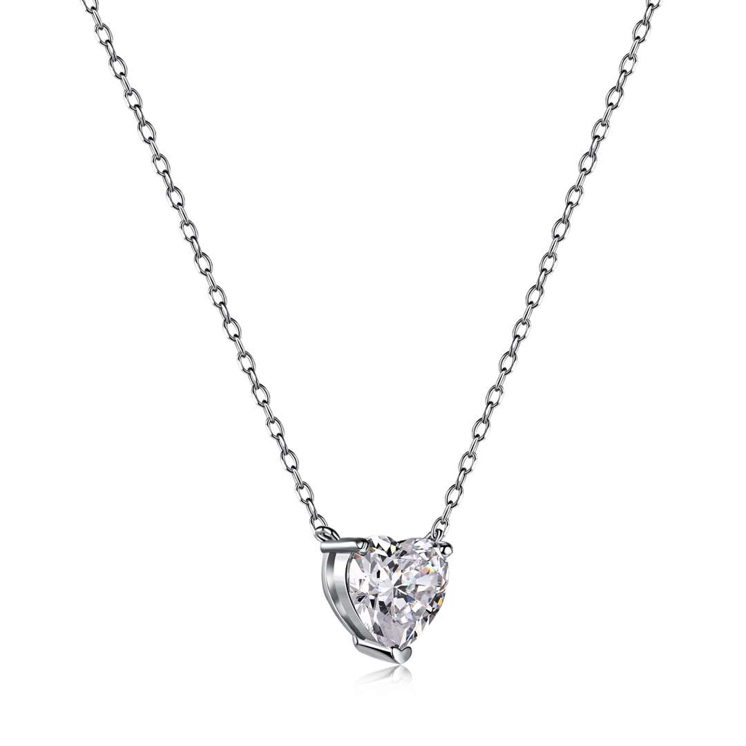 [ELAN LUXE]Heart Shape Main Stone Pendant Collarbone Necklace