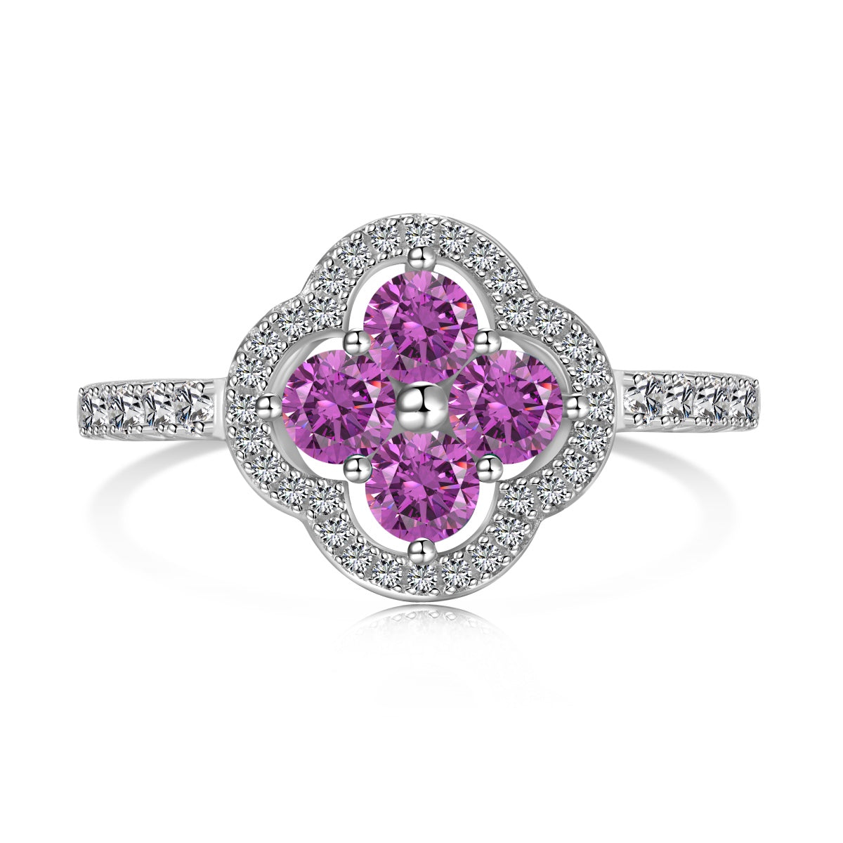 [ELAN LUXE]Four Leaf Clover Flower Design Ring