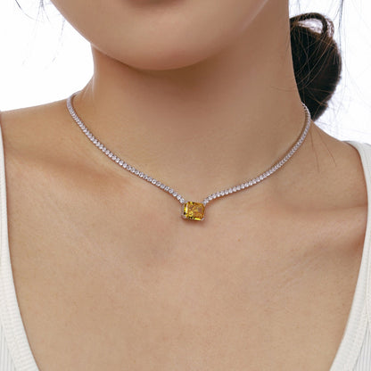 [ELAN LUXE]4.0 Carat Elegant Radiant Cut Necklace