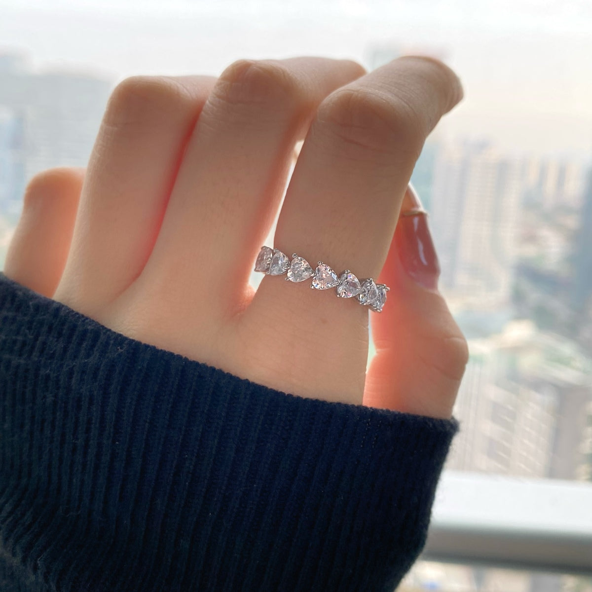 [ELAN LUXE]0.25 Carat Radiant Romance Heart Cut Lover Ring