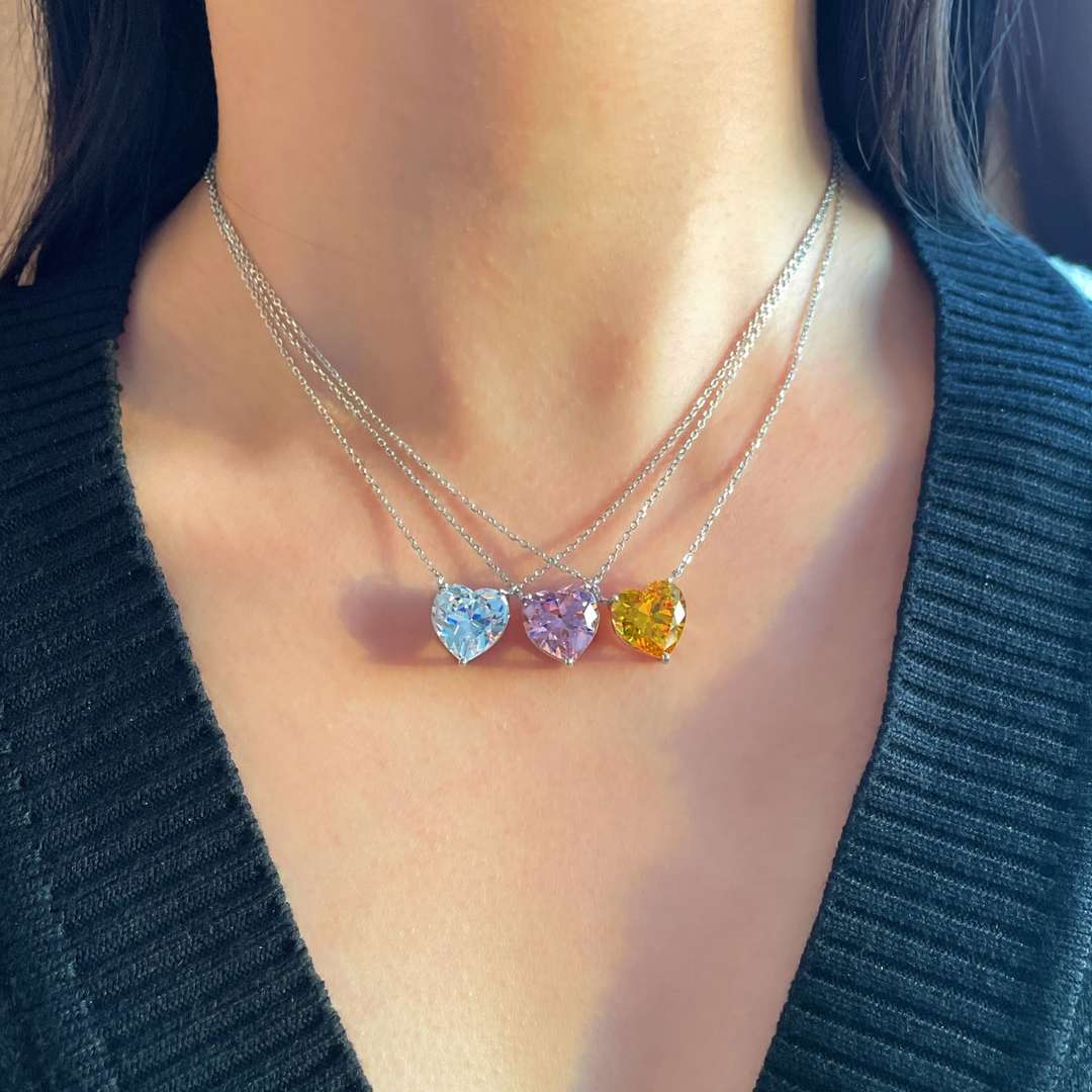 [ELAN LUXE]6.0 carat Radiant Heart Shape Necklace
