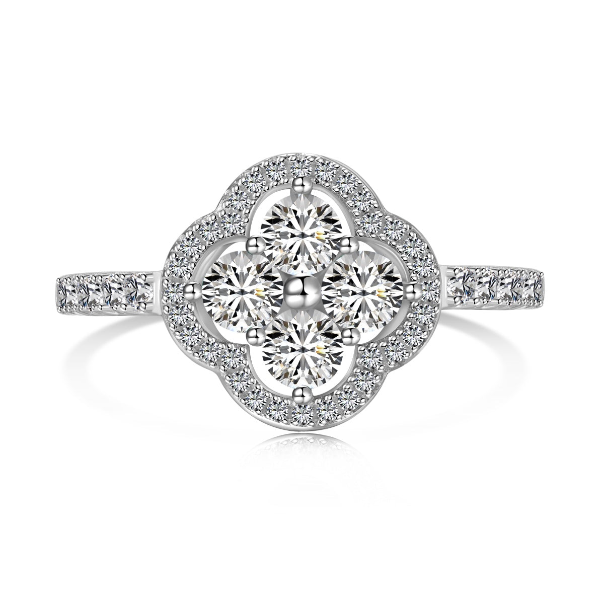 [ELAN LUXE]Four Leaf Clover Flower Design Ring