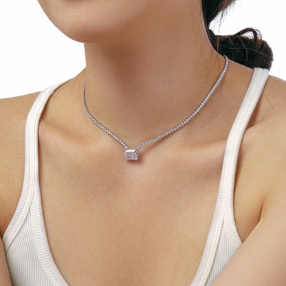 [ELAN LUXE]4.0 Carat Elegant Radiant Cut Necklace