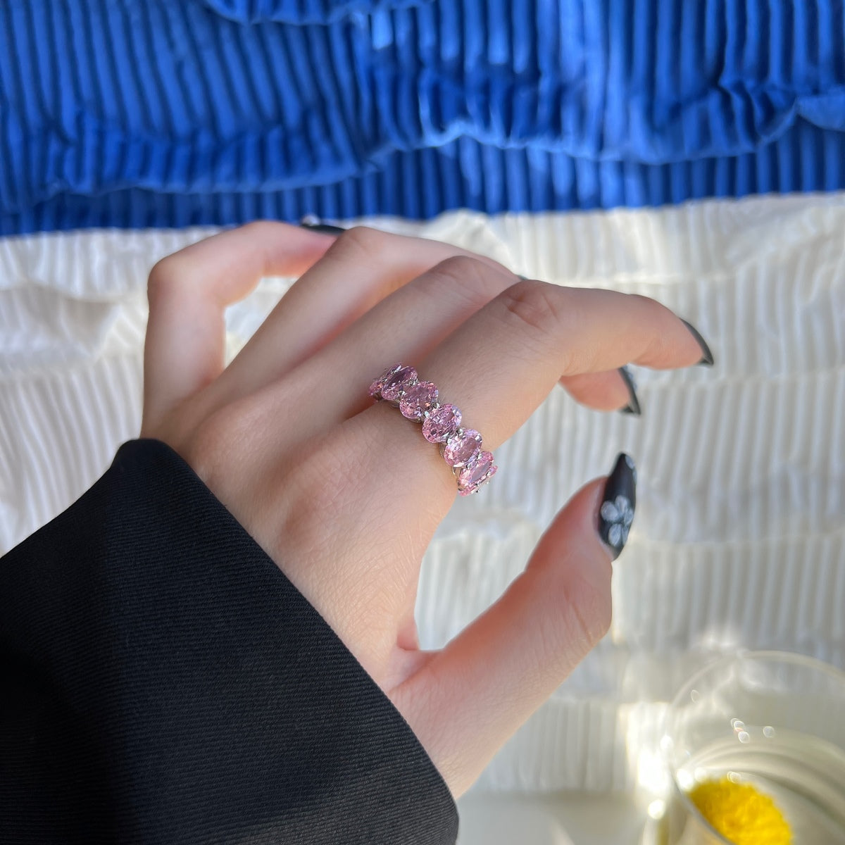 [ELAN LUXE]Dainty Elongated Cushion Cut Tennis Ring
