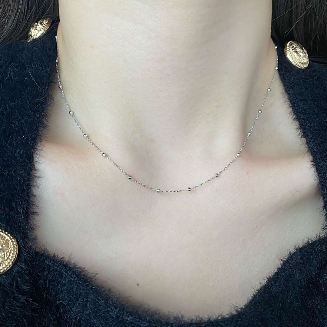 [ELAN LUXE]Small Bead Clavicle Chain Simple Necklace