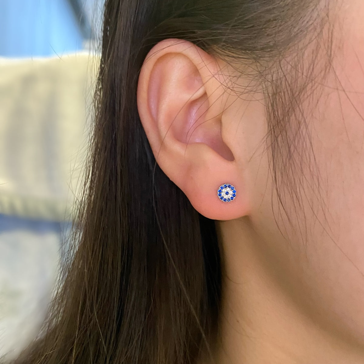 [ELAN LUXE]Devil's Eye Ear Bone Nail Earrings