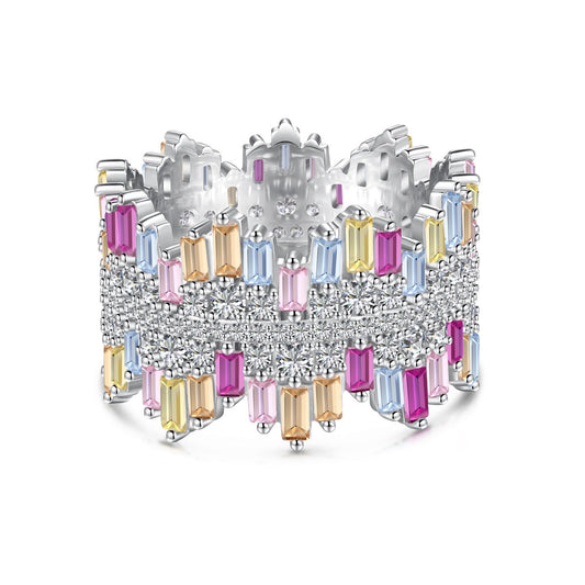 [ELAN LUXE]Luxurious Colorful Radiant Cut Daily Ring