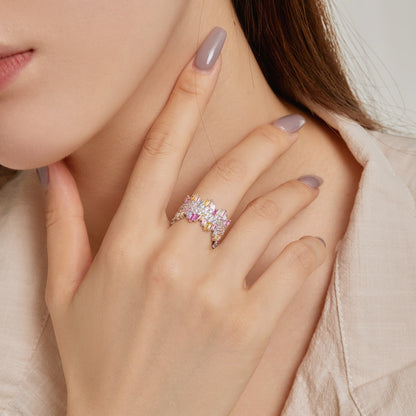 [ELAN LUXE]Luxurious Colorful Radiant Cut Daily Ring
