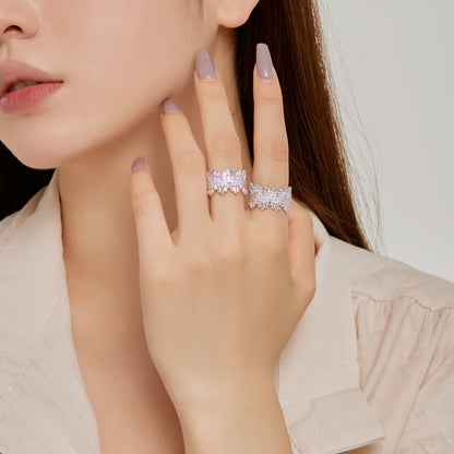 [ELAN LUXE]Luxurious Colorful Radiant Cut Daily Ring