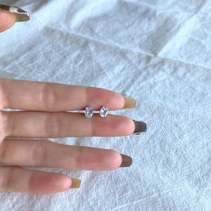 [ELAN LUXE]Oval Classic Dignified Elegant Earrings