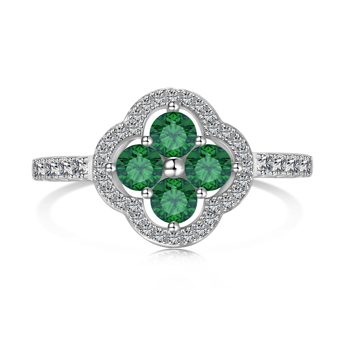 [ELAN LUXE]Four Leaf Clover Flower Design Ring