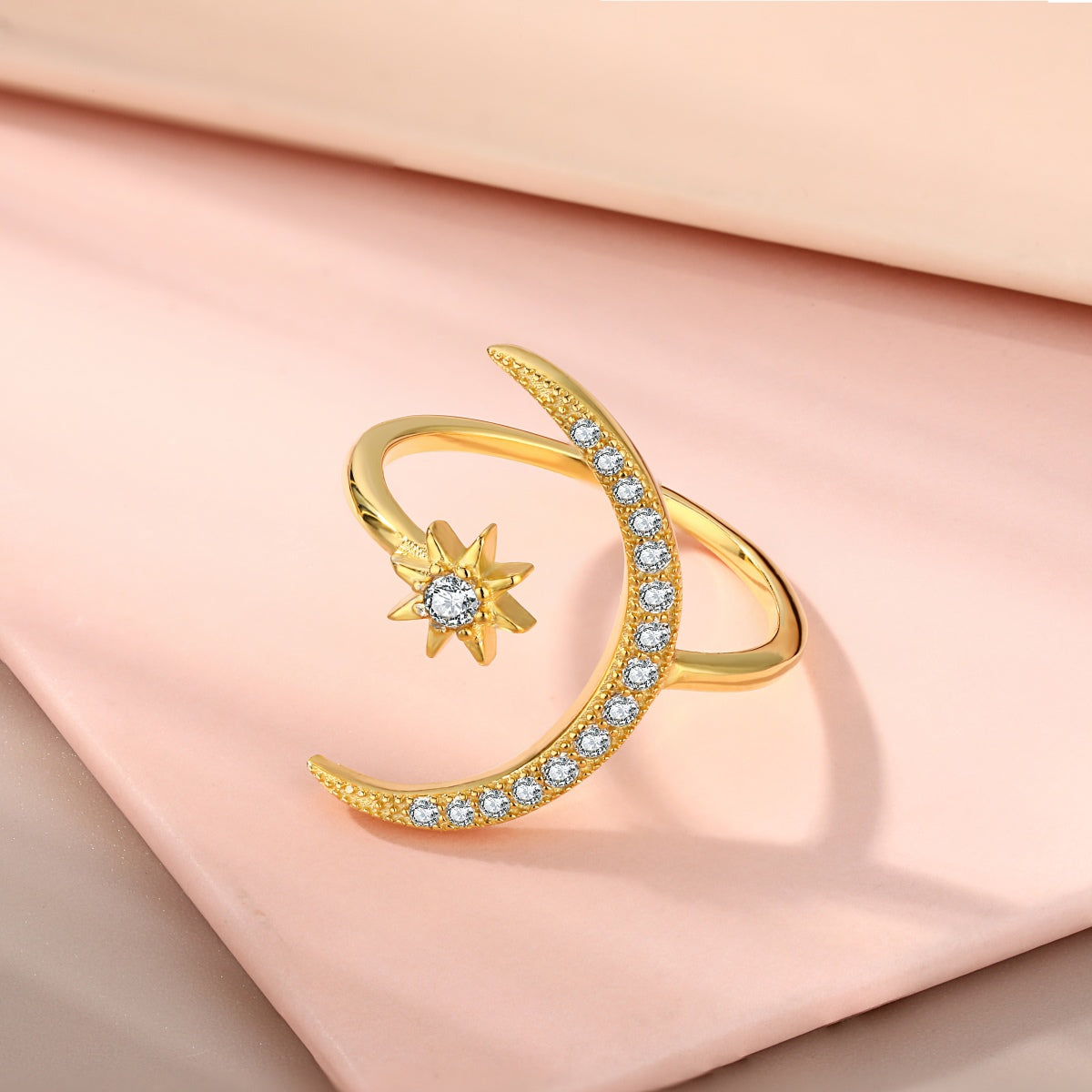 [ELAN LUXE]Eternity Moon & Star Ring