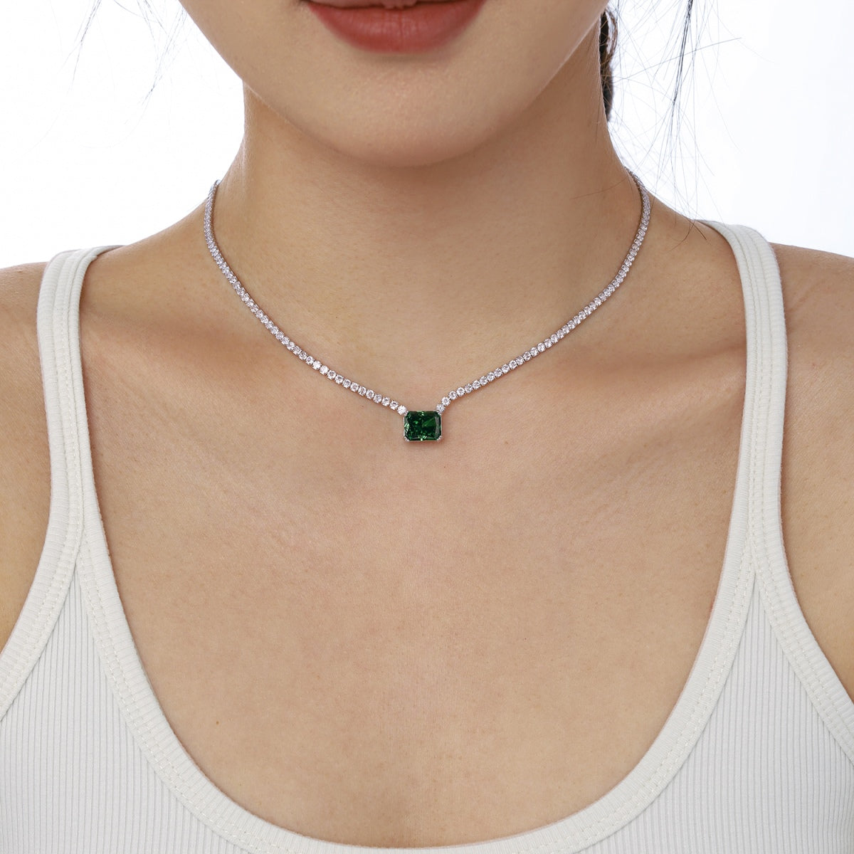 [ELAN LUXE]4.0 Carat Elegant Radiant Cut Necklace