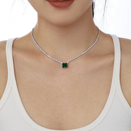 [ELAN LUXE]4.0 Carat Elegant Radiant Cut Necklace