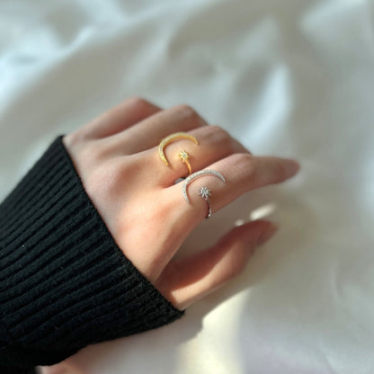 [ELAN LUXE]Eternity Moon & Star Ring