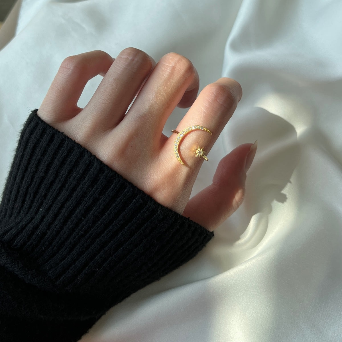 [ELAN LUXE]Eternity Moon & Star Ring