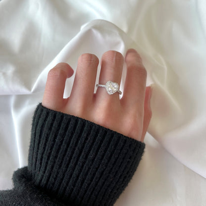 [ELAN LUXE]Eternity Splashy Romantic Heart Shape Lover Ring