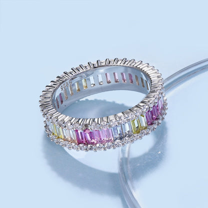 [ELAN LUXE]Dainty Kaleidoscopic Emerald Cut Daily Ring