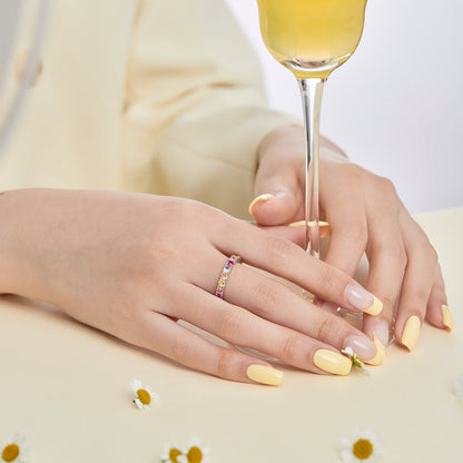 [ELAN LUXE]Dazzling Lustrous Round Cut Tennis Ring