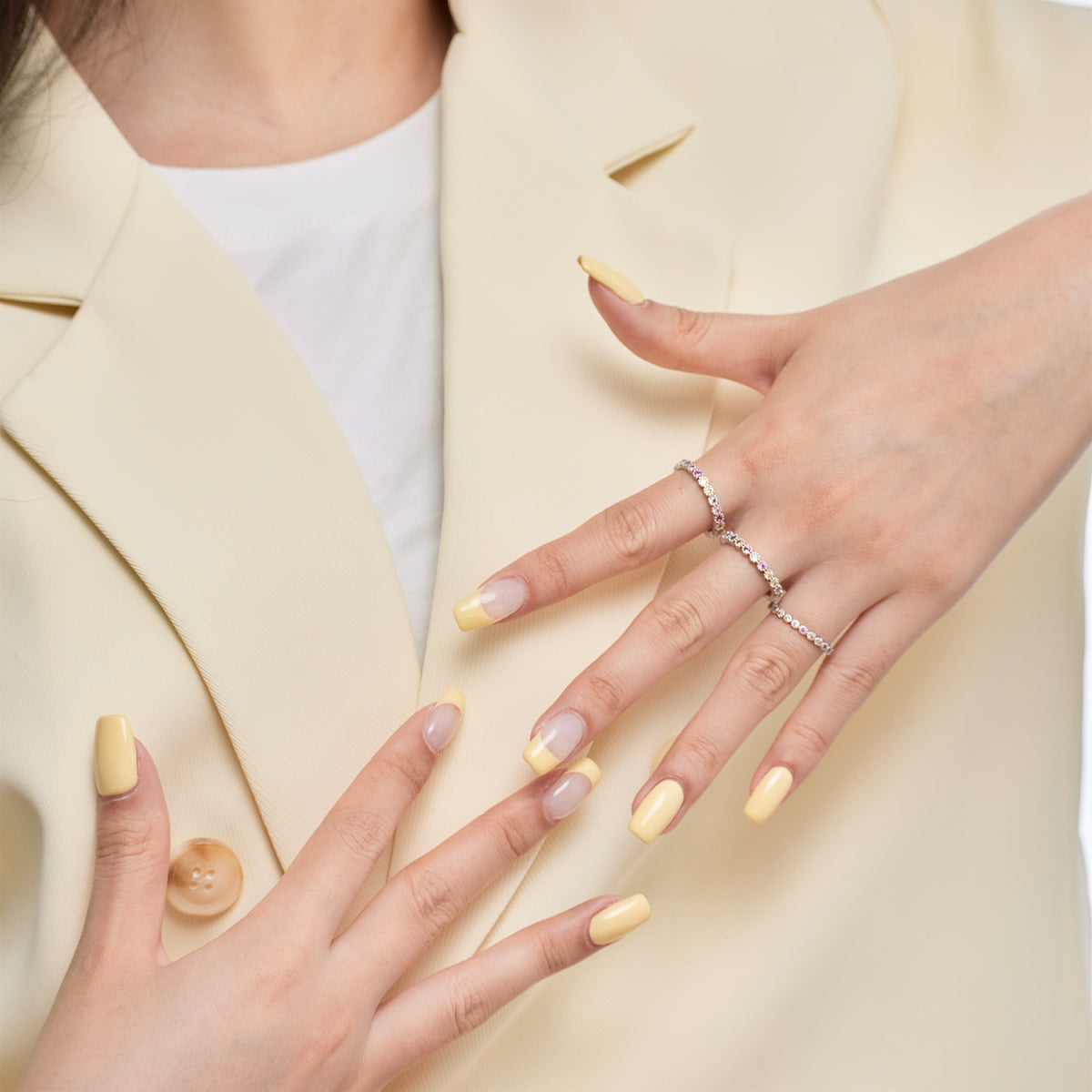 [ELAN LUXE]Dazzling Lustrous Round Cut Tennis Ring