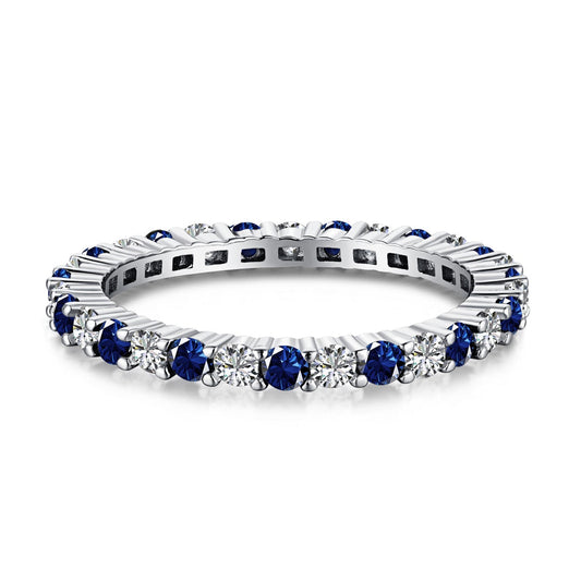 [ELAN LUXE]Exquisite Colorful Round Cut Tennis Ring