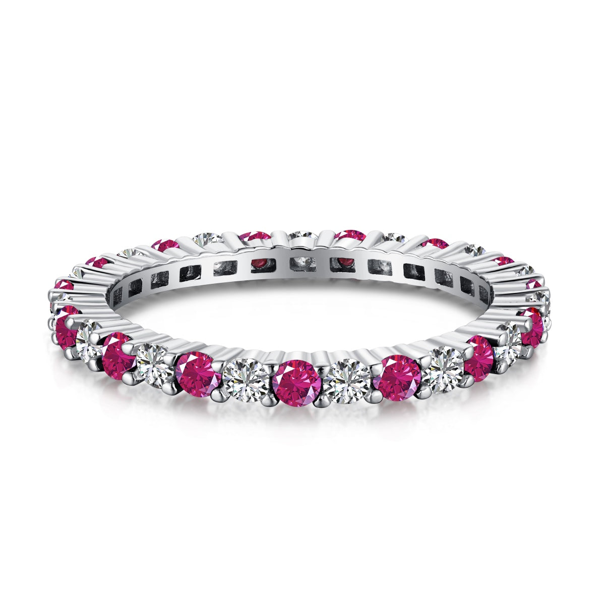 [ELAN LUXE]Exquisite Colorful Round Cut Tennis Ring