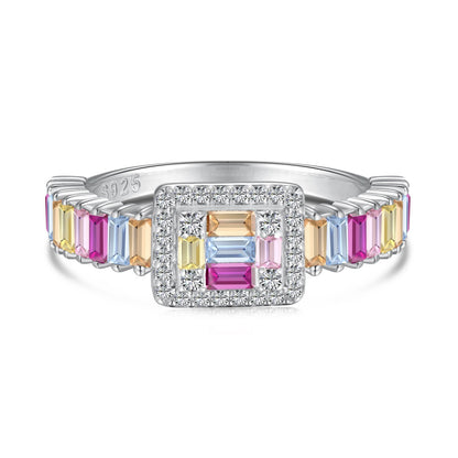 [ELAN LUXE]Exquisite Colorful Radiant Cut Party Ring