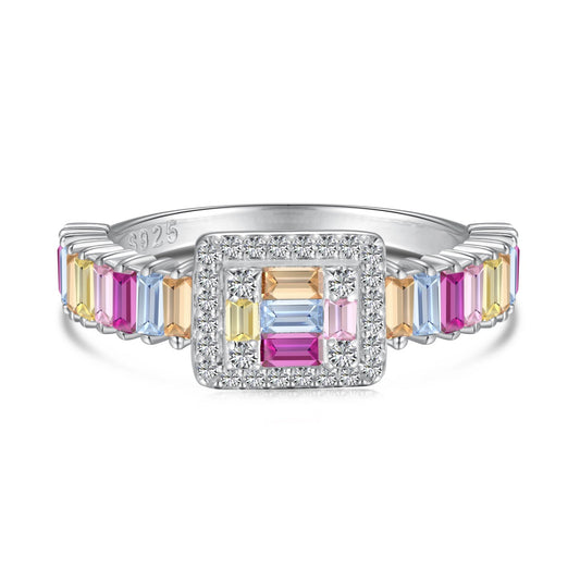 [ELAN LUXE]Exquisite Colorful Radiant Cut Party Ring