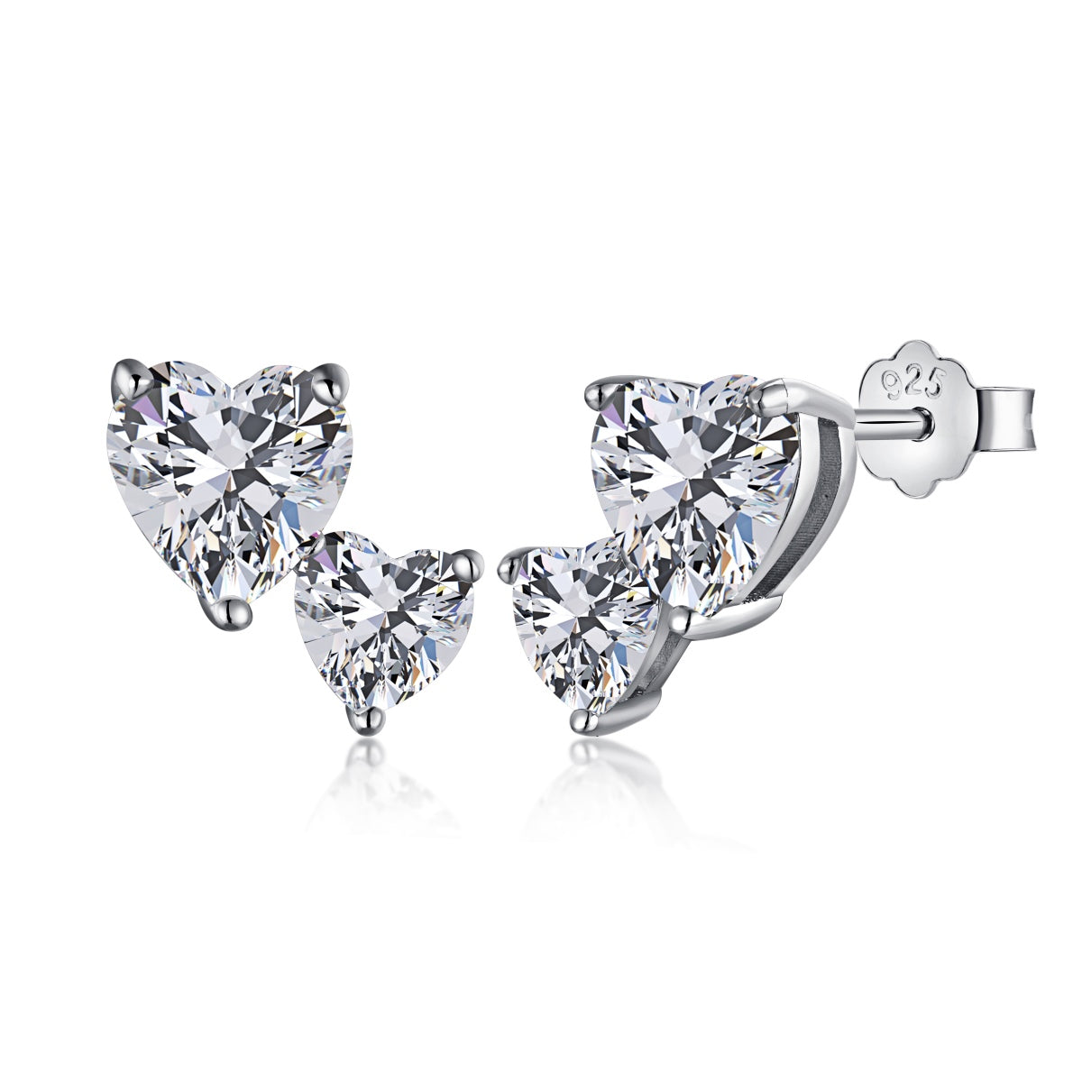 [ELAN LUXE]Double Heart-Shape Classic Princess Style Earrings