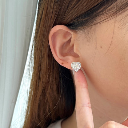 [ELAN LUXE]Sparkling Heart Shape Lover Earrings