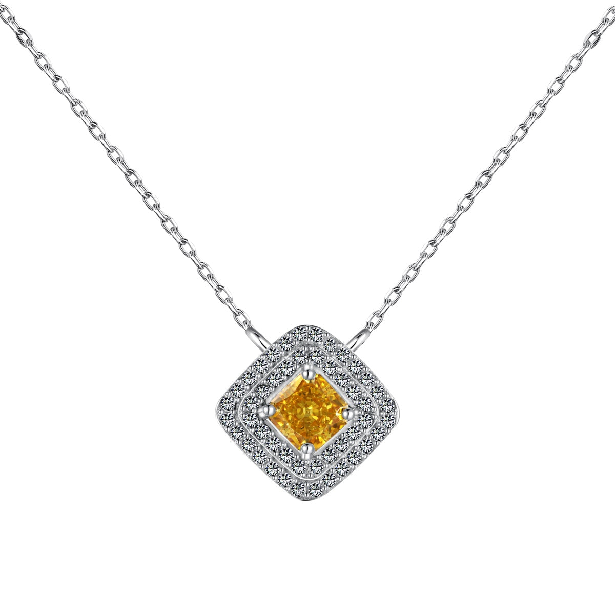 [ELAN LUXE]Sparkling Asscher Cut Necklace
