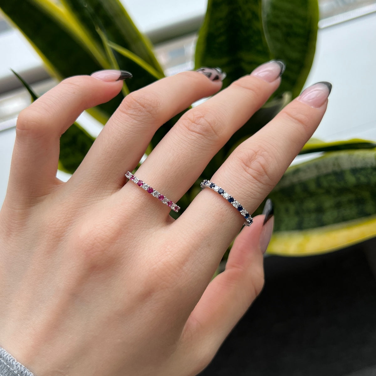 [ELAN LUXE]Exquisite Colorful Round Cut Tennis Ring