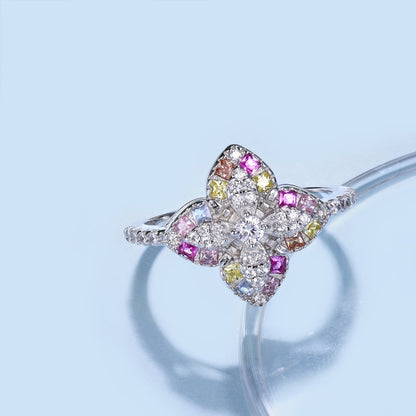 [ELAN LUXE]Luxurious Colorful Flower Shape Banquet Ring