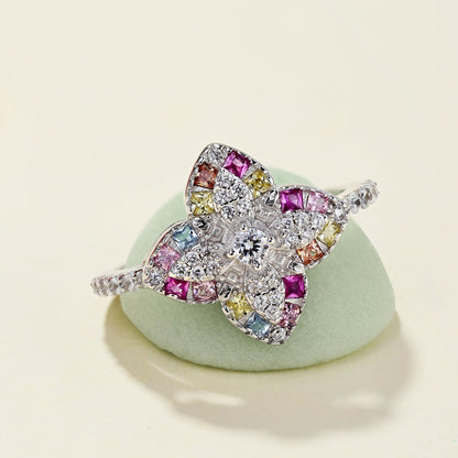 [ELAN LUXE]Luxurious Colorful Flower Shape Banquet Ring