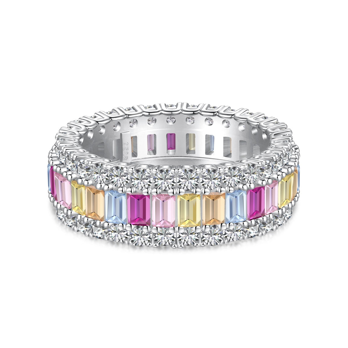 [ELAN LUXE]Dainty Colorful Radiant Cut Daily Ring