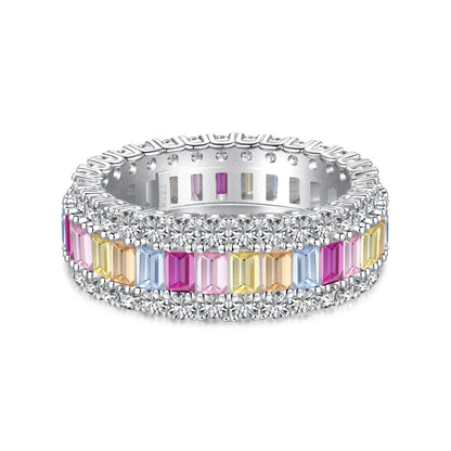 [ELAN LUXE]Dainty Colorful Radiant Cut Daily Ring