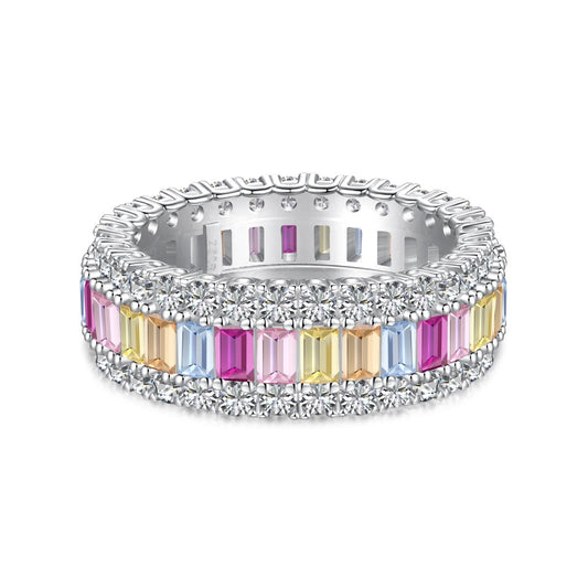 [ELAN LUXE]Dainty Colorful Radiant Cut Daily Ring