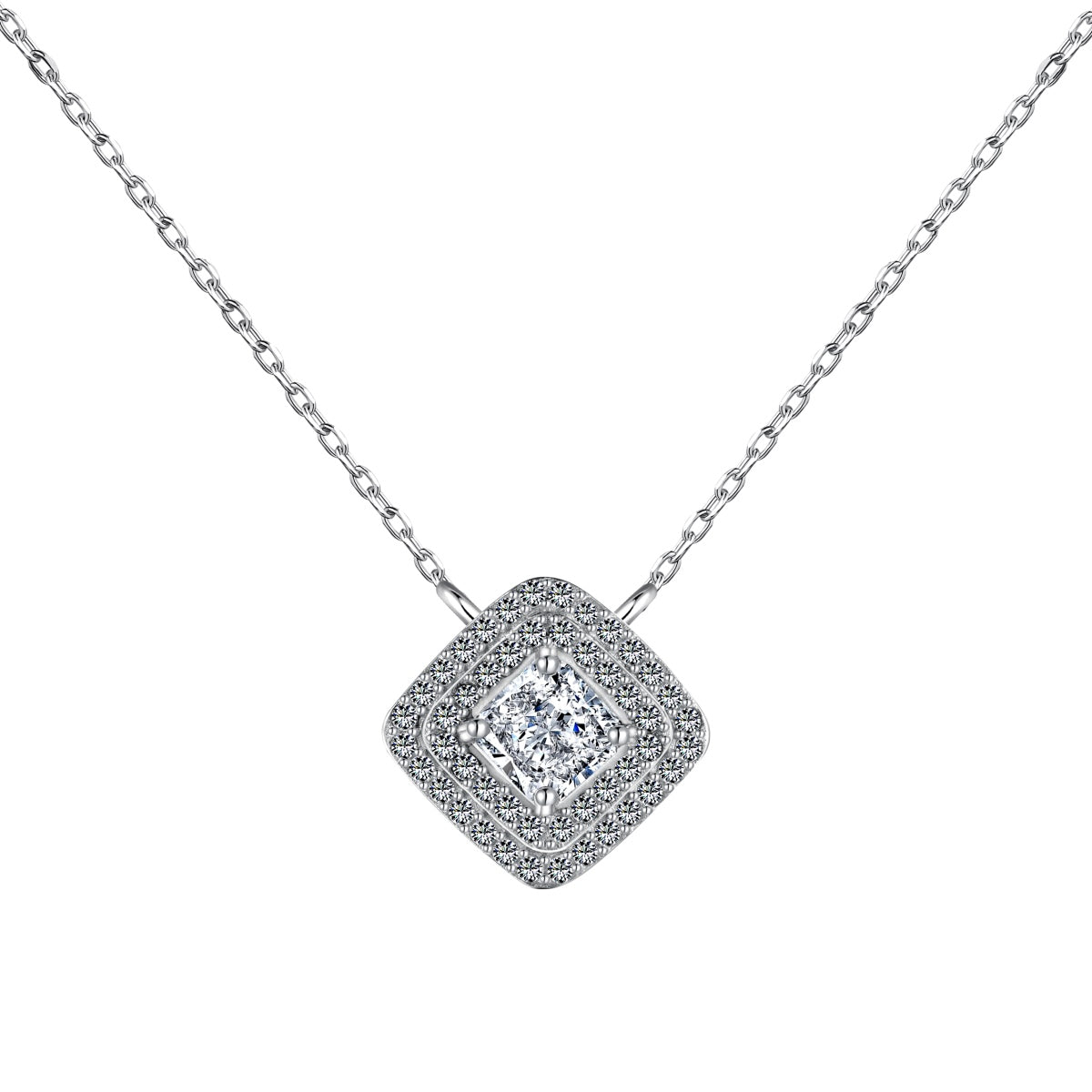 [ELAN LUXE]Sparkling Asscher Cut Necklace