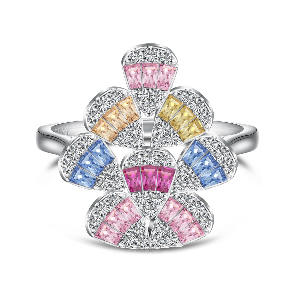 [ELAN LUXE]Sparkling Colorful Water Drop Shape Daily Ring